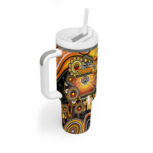 NAIDOC Week 2025 Tigers Rugby Tumbler With Handle Aboriginal Dot Painting