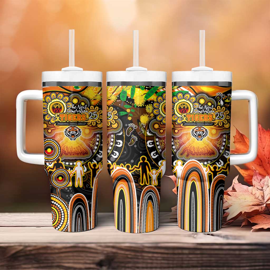 NAIDOC Week 2025 Tigers Rugby Tumbler With Handle Aboriginal Dot Painting