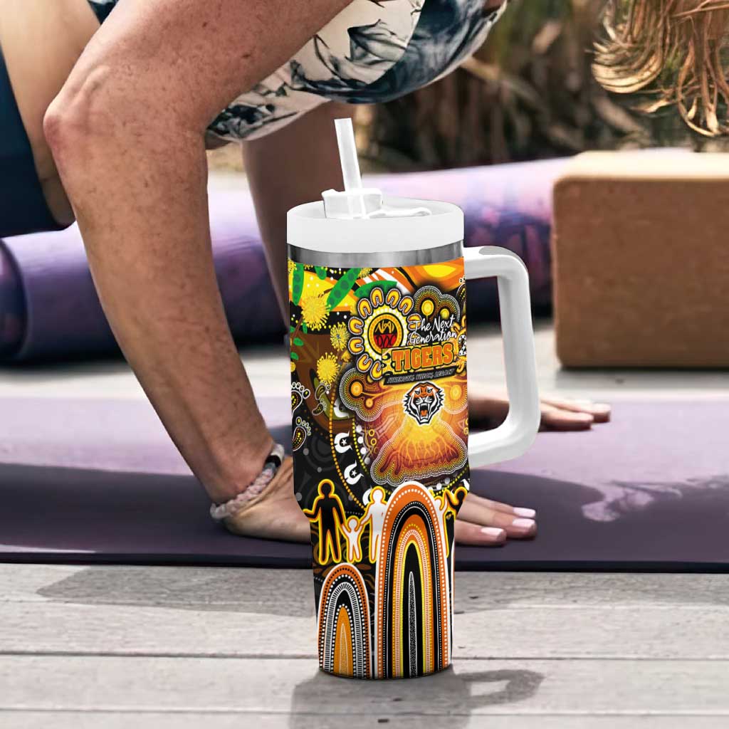 NAIDOC Week 2025 Tigers Rugby Tumbler With Handle Aboriginal Dot Painting