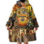 Personalised NAIDOC Week 2025 Tigers Rugby Wearable Blanket Hoodie Aboriginal Dot Painting