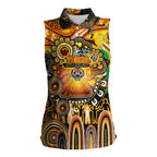 Personalised NAIDOC Week 2025 Tigers Rugby Women Sleeveless Polo Shirt Aboriginal Dot Painting