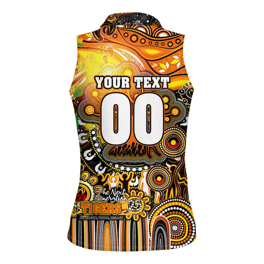 Personalised NAIDOC Week 2025 Tigers Rugby Women Sleeveless Polo Shirt Aboriginal Dot Painting