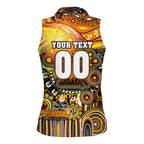 Personalised NAIDOC Week 2025 Tigers Rugby Women Sleeveless Polo Shirt Aboriginal Dot Painting
