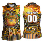 Personalised NAIDOC Week 2025 Tigers Rugby Women Sleeveless Polo Shirt Aboriginal Dot Painting