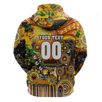 Personalised NAIDOC Week 2025 Tigers Rugby Zip Hoodie Aboriginal Dot Painting
