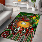 NAIDOC Week 2025 Rabbitohs Rugby Area Rug Aboriginal Dot Painting