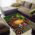 NAIDOC Week 2025 Rabbitohs Rugby Area Rug Aboriginal Dot Painting