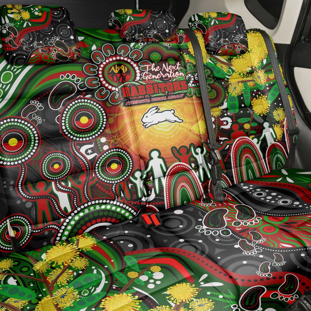 NAIDOC Week 2025 Rabbitohs Rugby Back Car Seat Cover Aboriginal Dot Painting