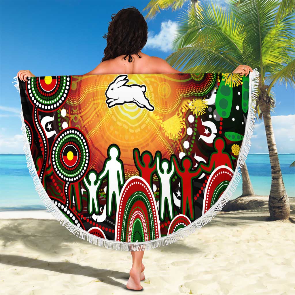 NAIDOC Week 2025 Rabbitohs Rugby Beach Blanket Aboriginal Dot Painting