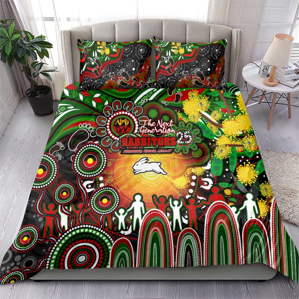 NAIDOC Week 2025 Rabbitohs Rugby Bedding Set Aboriginal Dot Painting
