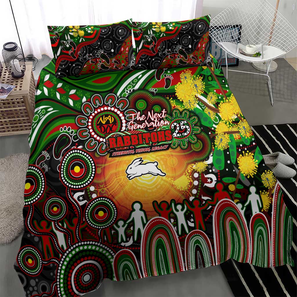 NAIDOC Week 2025 Rabbitohs Rugby Bedding Set Aboriginal Dot Painting