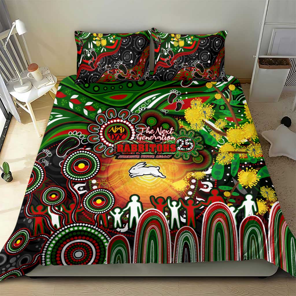 NAIDOC Week 2025 Rabbitohs Rugby Bedding Set Aboriginal Dot Painting
