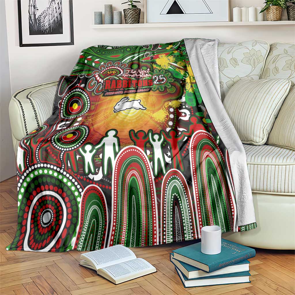 NAIDOC Week 2025 Rabbitohs Rugby Blanket Aboriginal Dot Painting