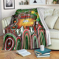 NAIDOC Week 2025 Rabbitohs Rugby Blanket Aboriginal Dot Painting