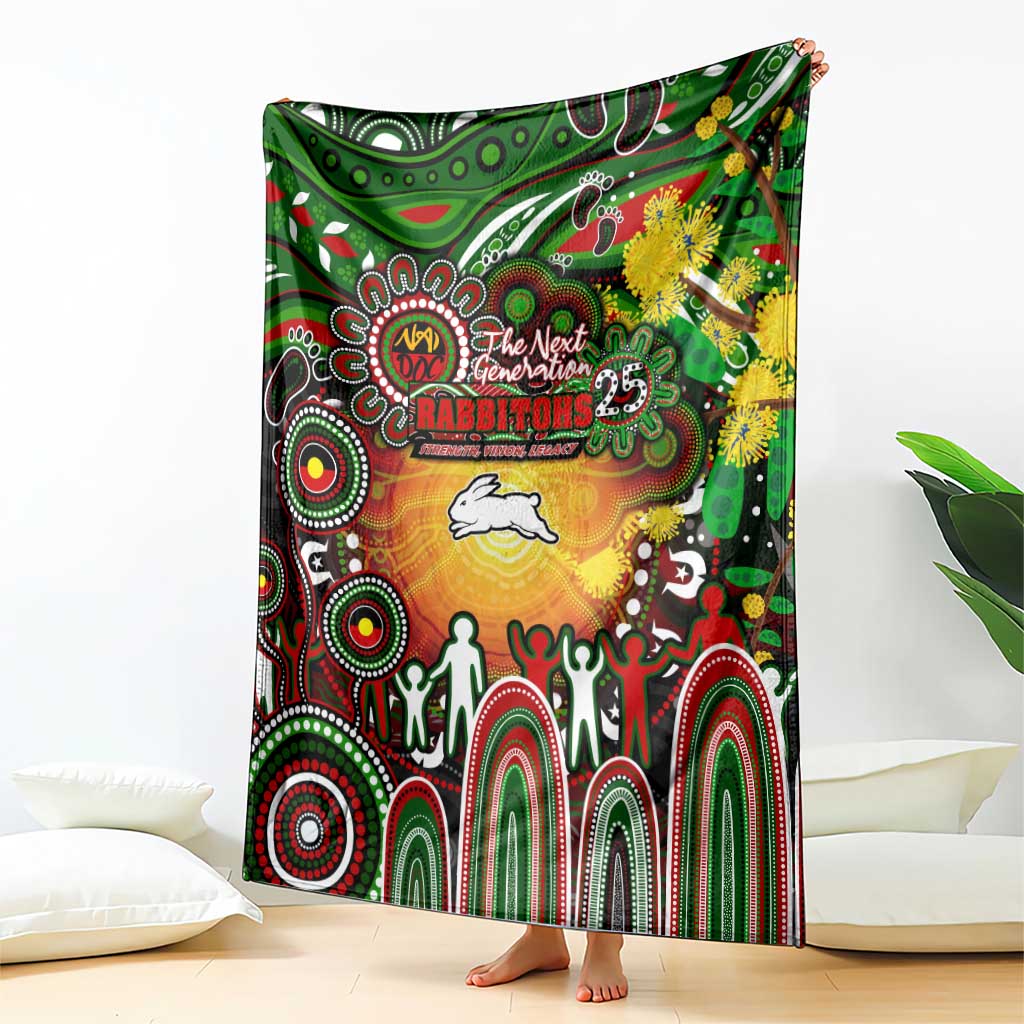 NAIDOC Week 2025 Rabbitohs Rugby Blanket Aboriginal Dot Painting