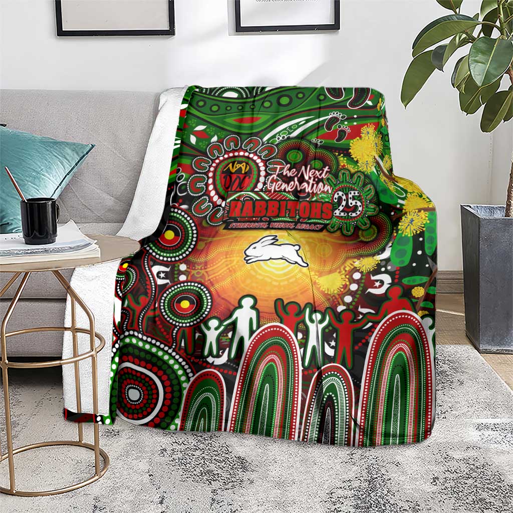 NAIDOC Week 2025 Rabbitohs Rugby Blanket Aboriginal Dot Painting
