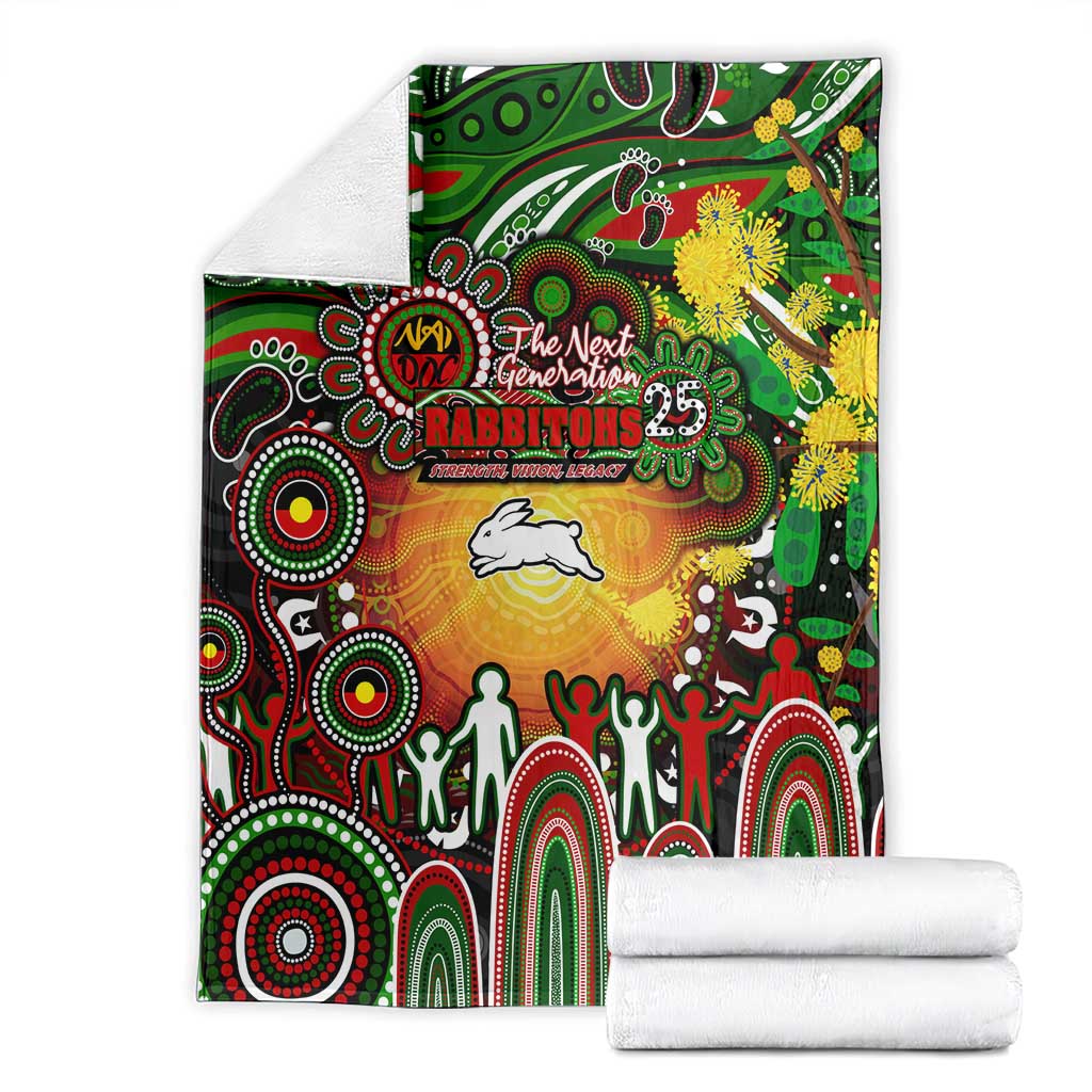 NAIDOC Week 2025 Rabbitohs Rugby Blanket Aboriginal Dot Painting
