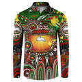 Personalised NAIDOC Week 2025 Rabbitohs Rugby Button Sweatshirt Aboriginal Dot Painting