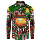 Personalised NAIDOC Week 2025 Rabbitohs Rugby Button Sweatshirt Aboriginal Dot Painting