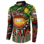 Personalised NAIDOC Week 2025 Rabbitohs Rugby Button Sweatshirt Aboriginal Dot Painting