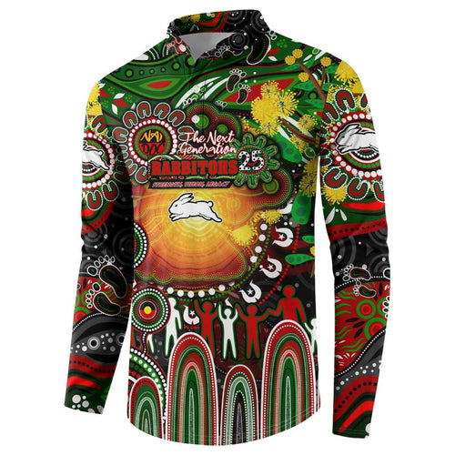 Personalised NAIDOC Week 2025 Rabbitohs Rugby Button Sweatshirt Aboriginal Dot Painting