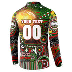 Personalised NAIDOC Week 2025 Rabbitohs Rugby Button Sweatshirt Aboriginal Dot Painting