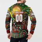 Personalised NAIDOC Week 2025 Rabbitohs Rugby Button Sweatshirt Aboriginal Dot Painting