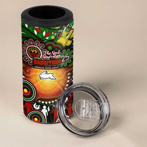 NAIDOC Week 2025 Rabbitohs Rugby 4 in 1 Can Cooler Tumbler Aboriginal Dot Painting