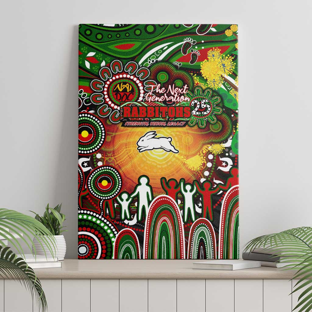 NAIDOC Week 2025 Rabbitohs Rugby Canvas Wall Art Aboriginal Dot Painting