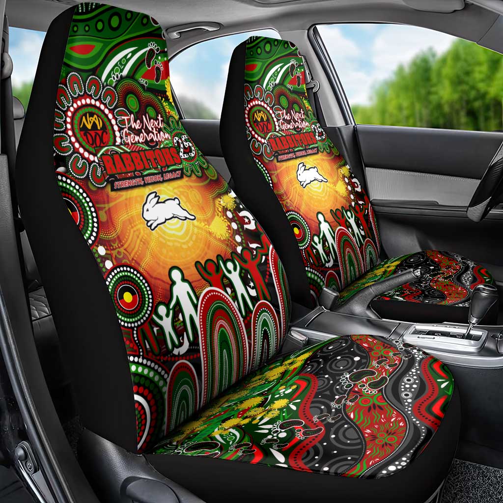 NAIDOC Week 2025 Rabbitohs Rugby Car Seat Cover Aboriginal Dot Painting