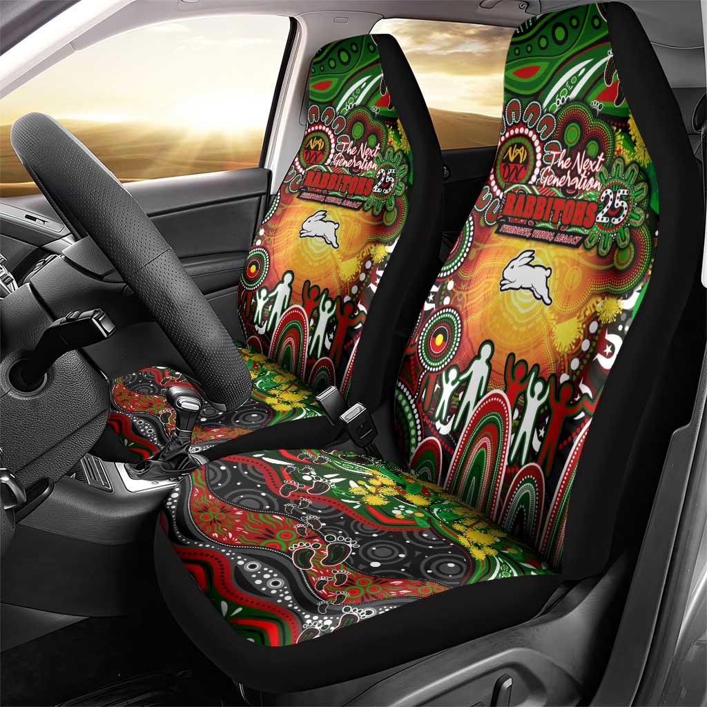 NAIDOC Week 2025 Rabbitohs Rugby Car Seat Cover Aboriginal Dot Painting