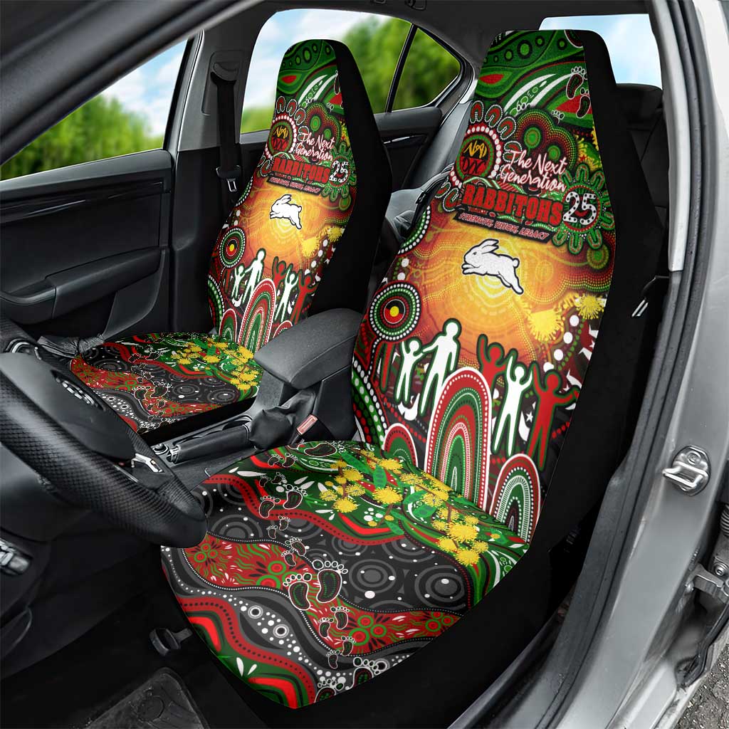 NAIDOC Week 2025 Rabbitohs Rugby Car Seat Cover Aboriginal Dot Painting