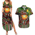 Personalised NAIDOC Week 2025 Rabbitohs Rugby Couples Matching Summer Maxi Dress and Hawaiian Shirt Aboriginal Dot Painting