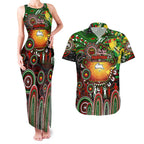 Personalised NAIDOC Week 2025 Rabbitohs Rugby Couples Matching Tank Maxi Dress and Hawaiian Shirt Aboriginal Dot Painting