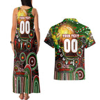 Personalised NAIDOC Week 2025 Rabbitohs Rugby Couples Matching Tank Maxi Dress and Hawaiian Shirt Aboriginal Dot Painting