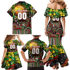 Personalised NAIDOC Week 2025 Rabbitohs Rugby Family Matching Mermaid Dress and Hawaiian Shirt Aboriginal Dot Painting