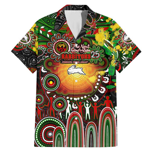 Personalised NAIDOC Week 2025 Rabbitohs Rugby Family Matching Mermaid Dress and Hawaiian Shirt Aboriginal Dot Painting