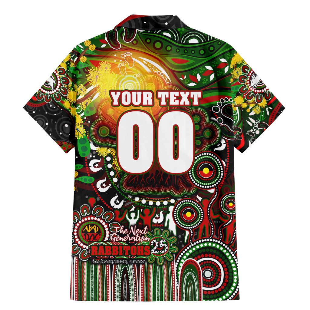 Personalised NAIDOC Week 2025 Rabbitohs Rugby Family Matching Mermaid Dress and Hawaiian Shirt Aboriginal Dot Painting