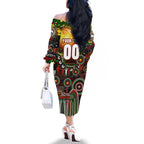 Personalised NAIDOC Week 2025 Rabbitohs Rugby Family Matching Off The Shoulder Long Sleeve Dress and Hawaiian Shirt Aboriginal Dot Painting