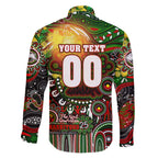 Personalised NAIDOC Week 2025 Rabbitohs Rugby Family Matching Puletasi and Hawaiian Shirt Aboriginal Dot Painting