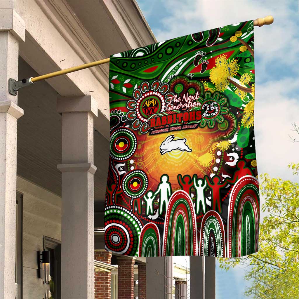 NAIDOC Week 2025 Rabbitohs Rugby Garden Flag Aboriginal Dot Painting