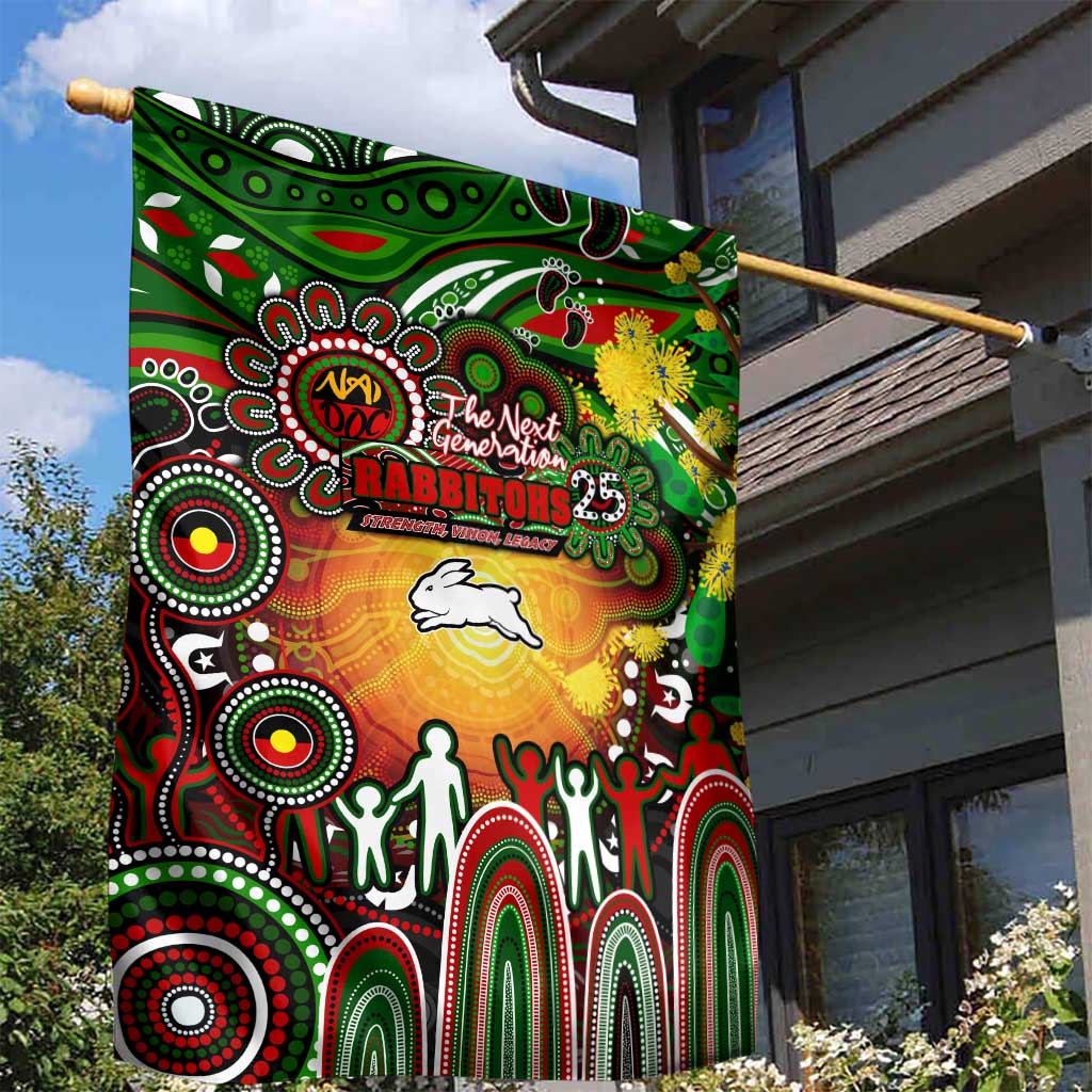 NAIDOC Week 2025 Rabbitohs Rugby Garden Flag Aboriginal Dot Painting