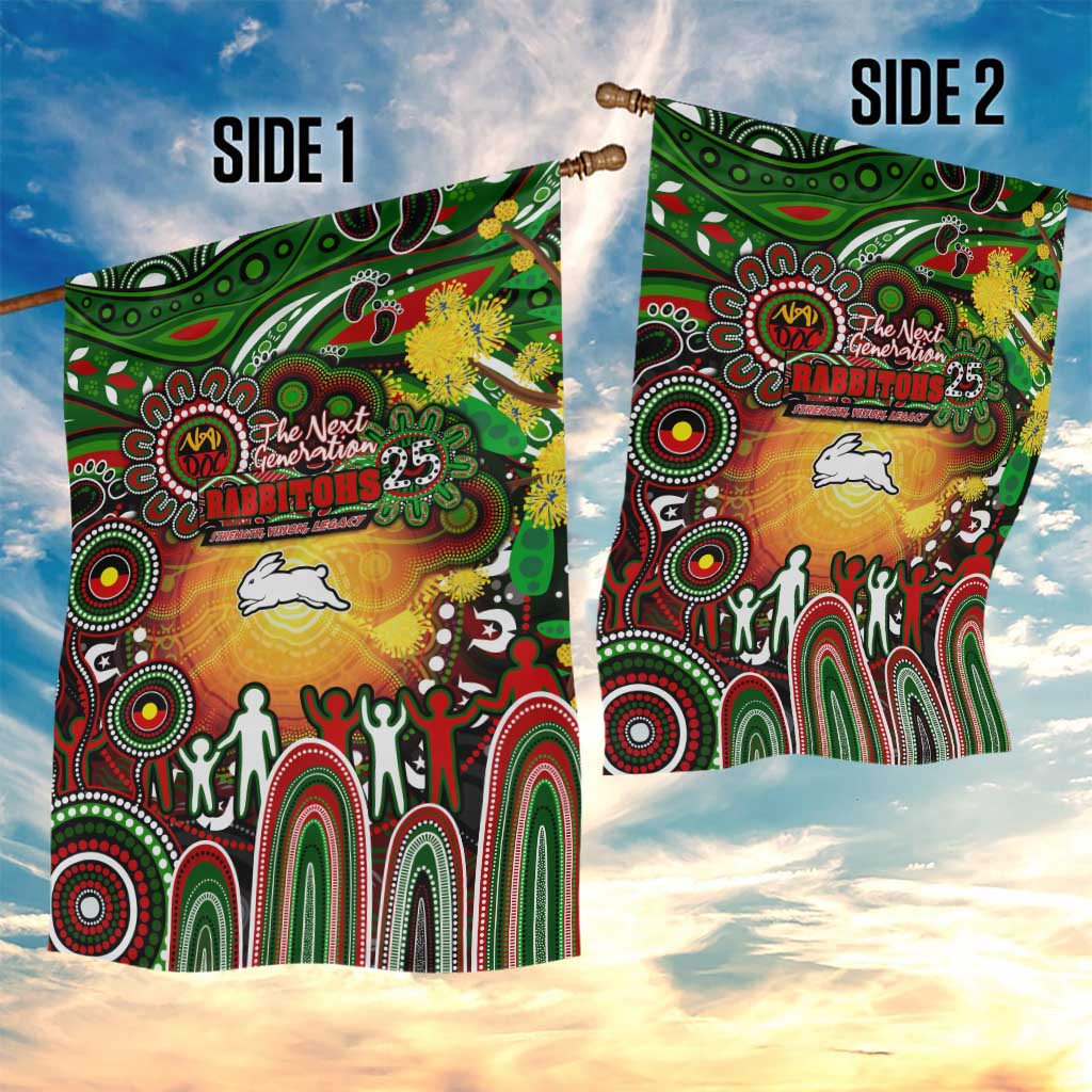 NAIDOC Week 2025 Rabbitohs Rugby Garden Flag Aboriginal Dot Painting