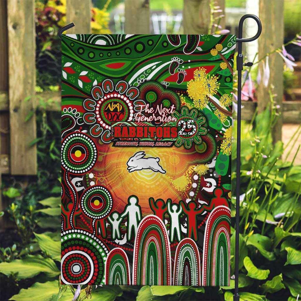 NAIDOC Week 2025 Rabbitohs Rugby Garden Flag Aboriginal Dot Painting