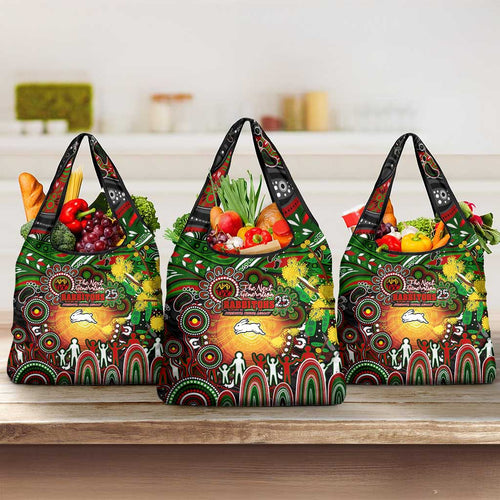 NAIDOC Week 2025 Rabbitohs Rugby Grocery Bag Aboriginal Dot Painting