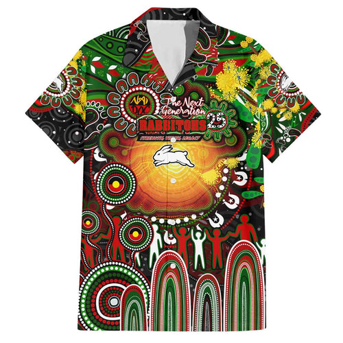 Personalised NAIDOC Week 2025 Rabbitohs Rugby Hawaiian Shirt Aboriginal Dot Painting