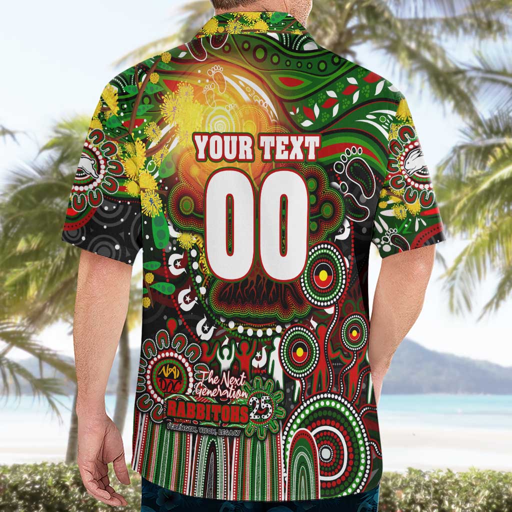 Personalised NAIDOC Week 2025 Rabbitohs Rugby Hawaiian Shirt Aboriginal Dot Painting