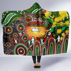 NAIDOC Week 2025 Rabbitohs Rugby Hooded Blanket Aboriginal Dot Painting