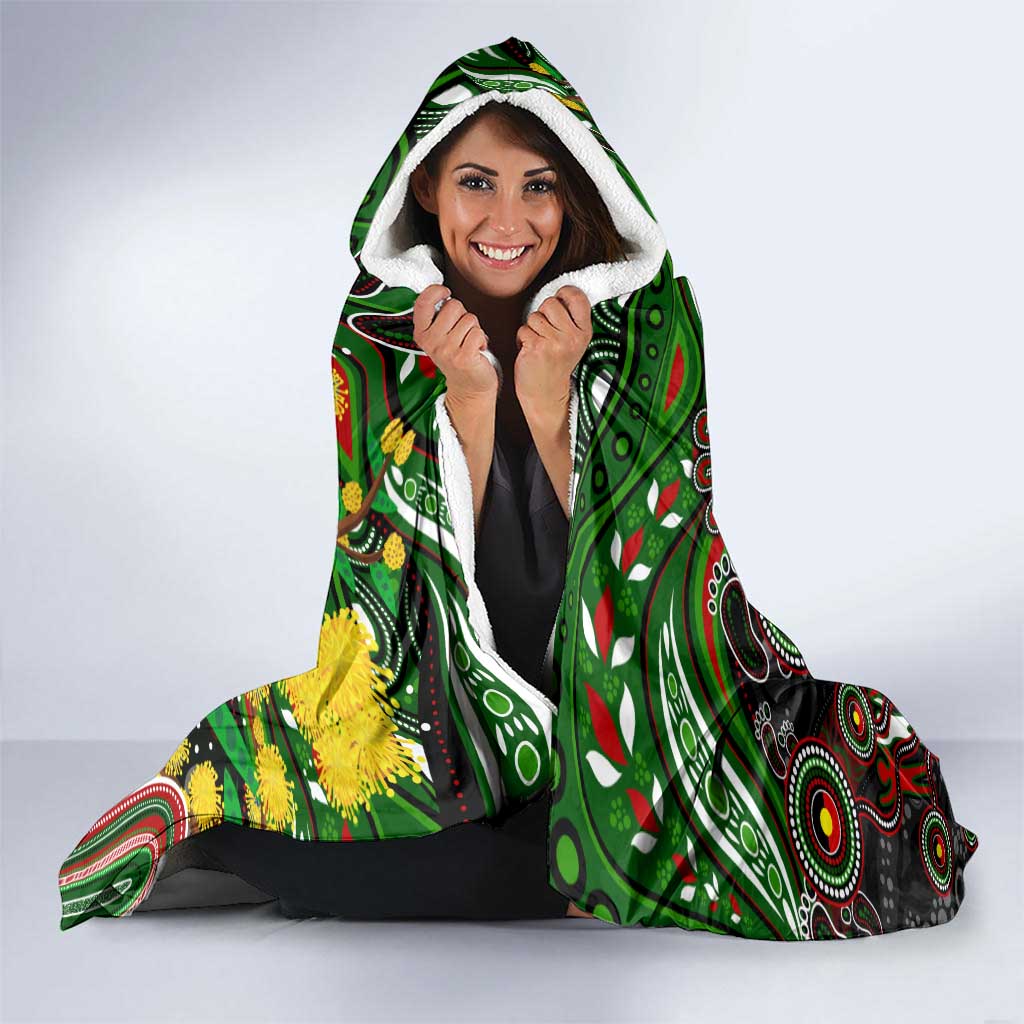 NAIDOC Week 2025 Rabbitohs Rugby Hooded Blanket Aboriginal Dot Painting