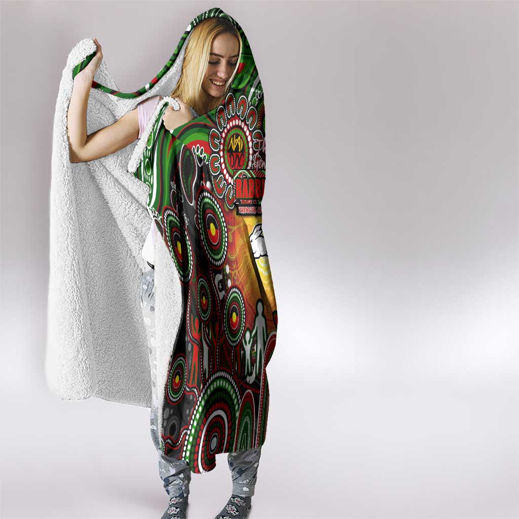 NAIDOC Week 2025 Rabbitohs Rugby Hooded Blanket Aboriginal Dot Painting